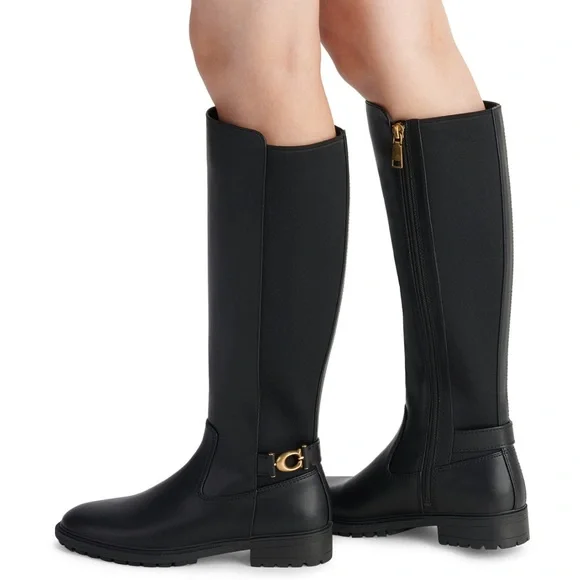 Coach Women's Faith Knee High Lug Sole Riding Boots